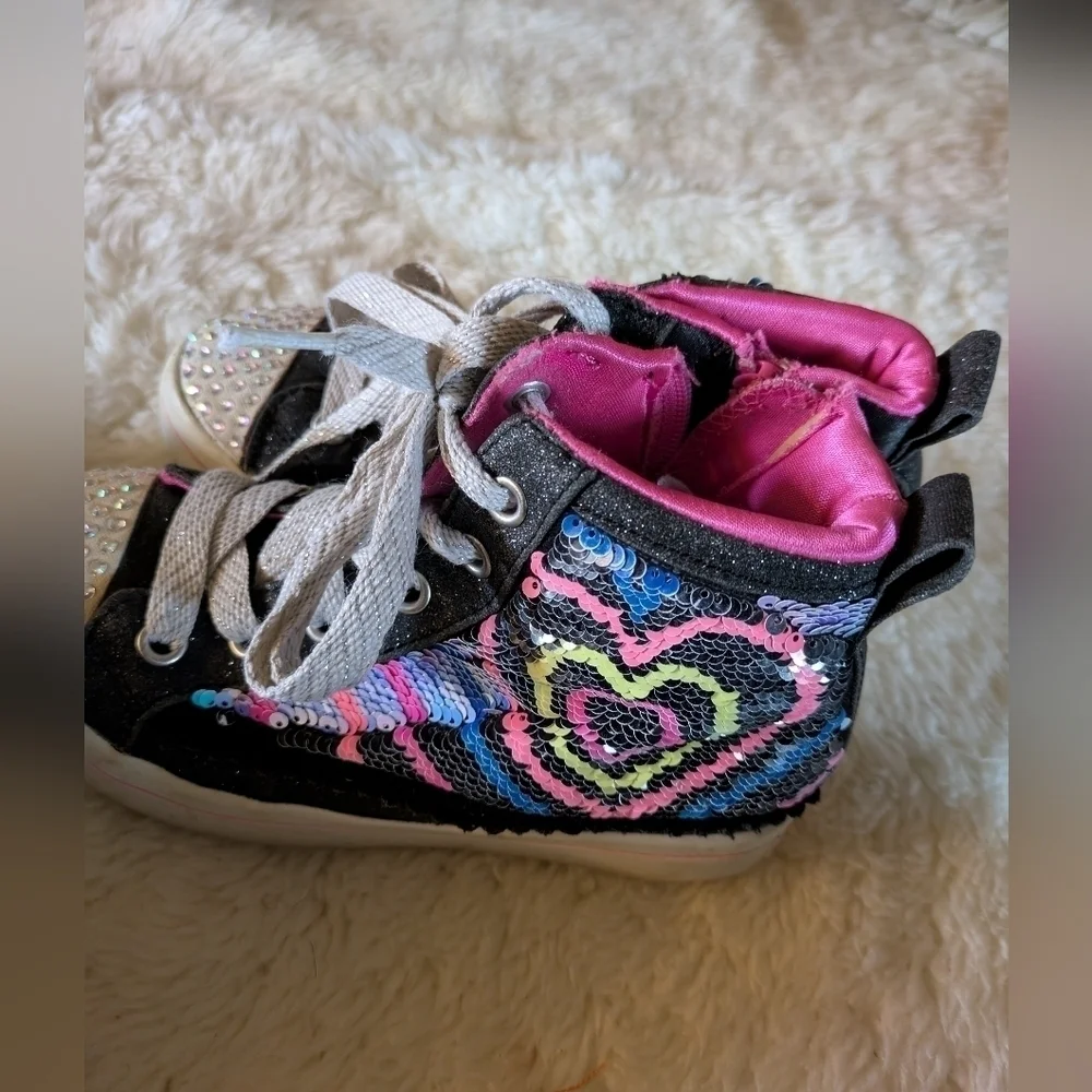 Skechers Sequin Boots Sneakers Girls Sz 12.